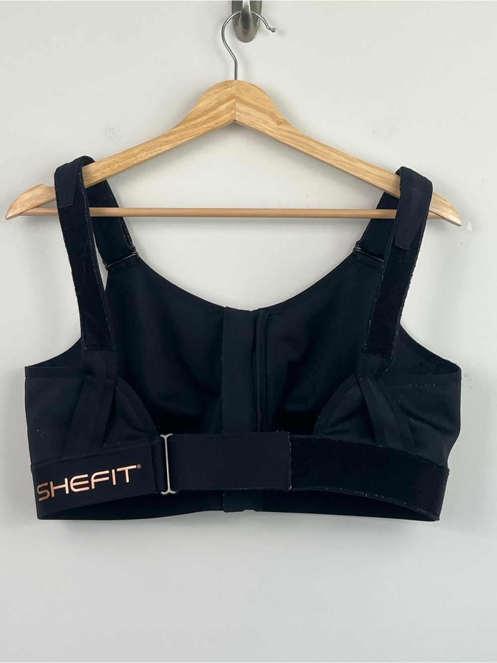 Shefit black Flex adjustable zip front sports bra, size 2Luxe. - Picture 2 of 7